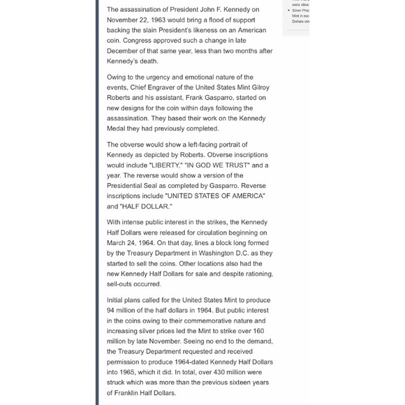 Handcrafted silver Coin Ring | Kennedy Half Dollar - Picture 13 of 14